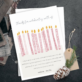Niedliche Pastellfarben Pink Aquarell Geburtstagsk Dankeskarte