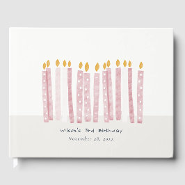 Niedliche Pastellfarben Pink Aquarell Geburtstagsk Gästebuch