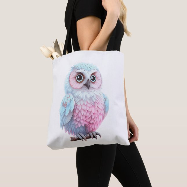 Niedliche Pastellfarben Rosa und Blauer Cartoon Tasche (Von Nahem)