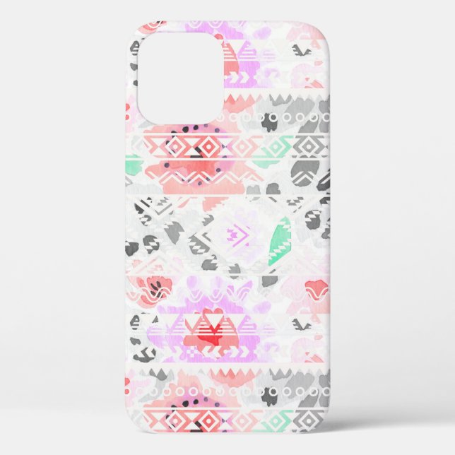 Niedliche pastellfarbene Azteken Case-Mate iPhone Hülle (Rückseite)