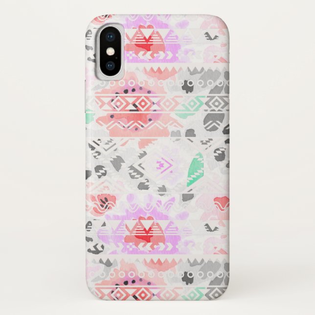 Niedliche pastellfarbene Azteken Case-Mate iPhone Hülle (Rückseite)