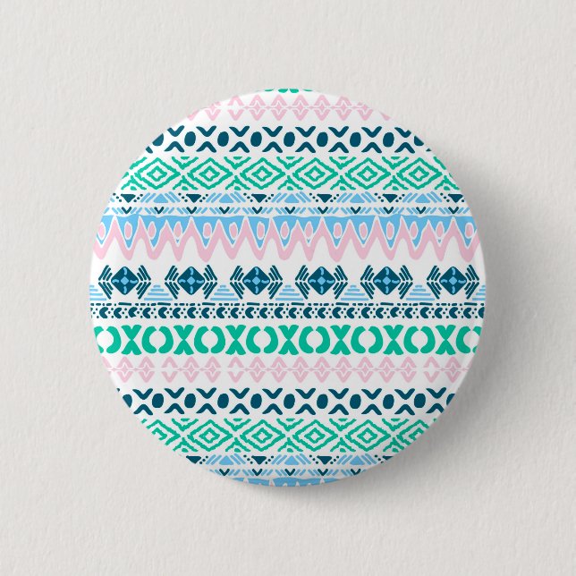 Niedliche pastellfarbene Kunstmuster Button (Vorderseite)