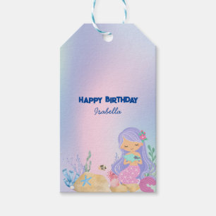 Niedliche pastellfarbene Meerjungfrau Rainbow Gebu Geschenkanhänger
