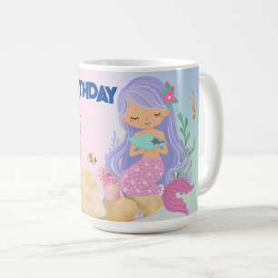 Niedliche pastellfarbene Meerjungfrau Rainbow Gebu Kaffeetasse