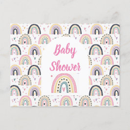 Niedliche pastellfarbene Regenbogen Babydusche Pos Postkarte