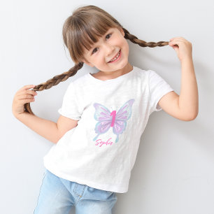 Niedliche Pastellfarbenschmetterlinge Geburtstag Kleinkind T-shirt