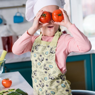 Niedliche Pastellgelbe Osterfeige Bunny Kids Schürze
