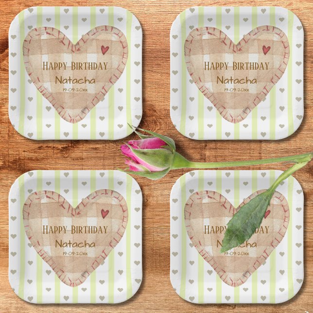 Niedliche Pastellmuster Gürtelmäuse Grün und Braun Pappteller (Von Creator hochgeladen)