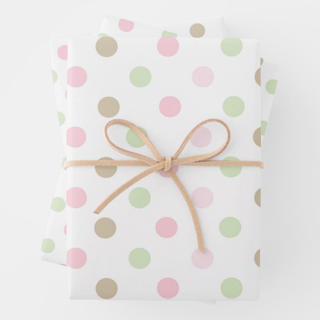 Niedliche Pastellpunkte Geschenkpapier Set (Beispiel)