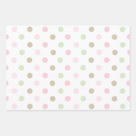 Niedliche Pastellpunkte Geschenkpapier Set