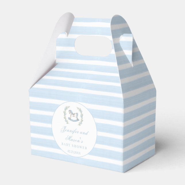 Niedliche pastellrosa Bugband Babydusche Geschenkschachtel (Vorderseite)