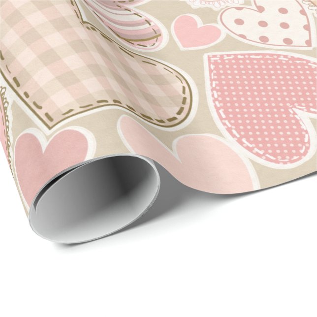 Niedliche pastellrosa Kunsthandwerk Geschenkpapier (Rolleneckpunkt)