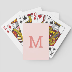 Niedliche Pastellrosa Monogramm Erstspielkarten Spielkarten