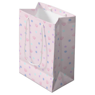 Niedliche Pastellrosa Muscheln Seesterne und Perle Mittlere Geschenktüte