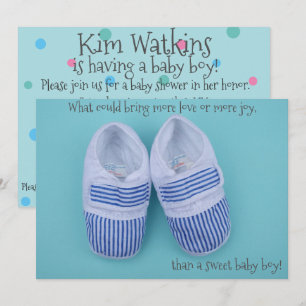 Niedliche Pastellschuhe Kinderdusche Einladung