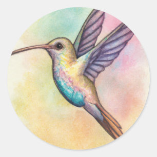 Niedliche Pastelltöne von Kolibris Runder Aufkleber