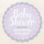 Niedliche Pastelrosa und Graue Babydusche Untersetzer<br><div class="desc">Niedliche Party Untersetzer für die Dusche eines Mädchens.</div>