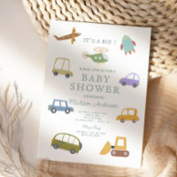 Niedliche Pastelwagen Flugzeug Rocket Baby Dusche