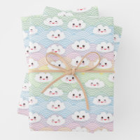 Niedliche Pastelwaves Kawaii Wolken Muster