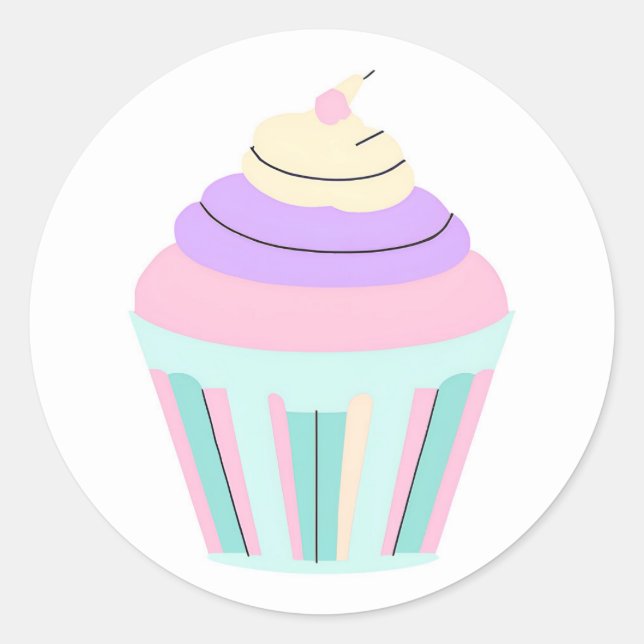 Niedliche Pastete Cupcake Bäckerei Aufkleber Kondi (Vorderseite)