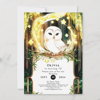 Niedliche Pastete Owl Geburtstag Einladung