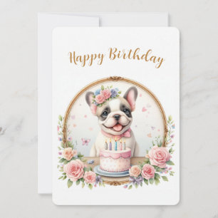 Niedliche Pastete Puppy French Bulldog - Geburtska Feiertagskarte