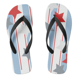 Niedliche Patriotische Stars und vertikale Streife Flip Flops