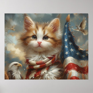 Niedliche patrouillische Katzenwrade in der US-Fla Poster