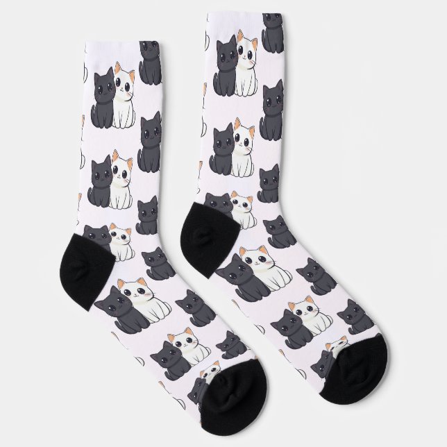 Niedliche Patternsocken für Kätzchen - Gemütlich & Socken (Rechts)
