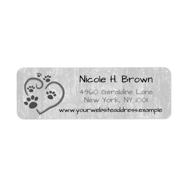 Niedliche Paw-Drucke auf der Heart-E-Mail-Adresse  (Vorne)