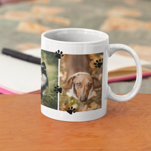 Niedliche Paw druckt vier Begleiter-Fotos Kaffeetasse
