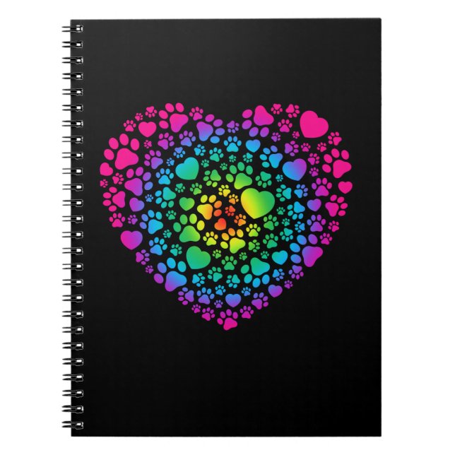 Niedliche Paw Heart Liebe Tiere Notizblock (Vorderseite)