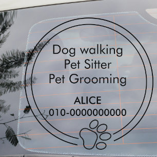 Niedliche Päw Pet Business Services Kfz-Tor Fensteraufkleber