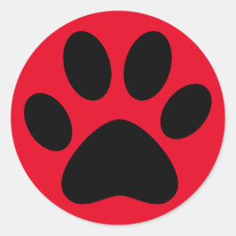 Niedliche Paw Print Pet Katze Hund einfach Schwarz Runder Aufkleber
