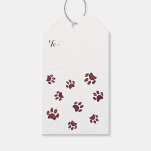 Niedliche Paw Prints Rose Gold Glitzer Geschenkanhänger