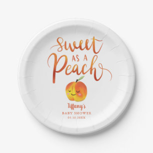 Niedliche Peach Girl Spring Babydusche Pappteller