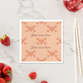 Niedliche Peach Hearts and Text to Write your Mess Serviette