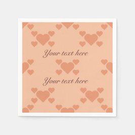 Niedliche Peach Hearts and Text to Write your Mess Serviette