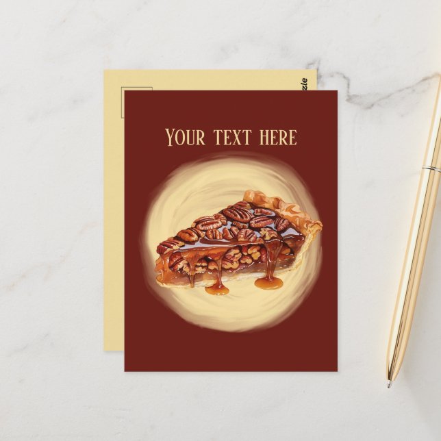 Niedliche Peca-Kuchen-Nachricht Postkarte (Vorderseite/Rückseite Beispiel)