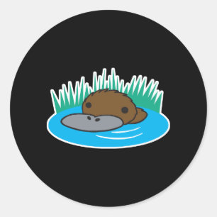 niedliche Pechplatypus Runder Aufkleber