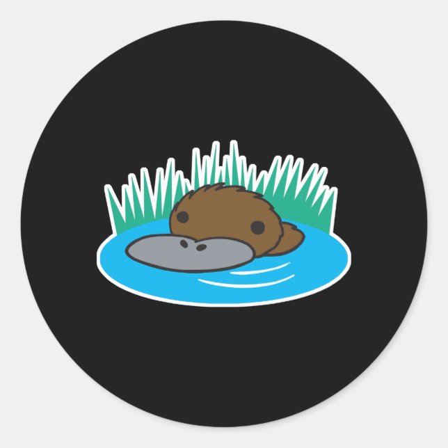 niedliche Pechplatypus Runder Aufkleber (Vorderseite)