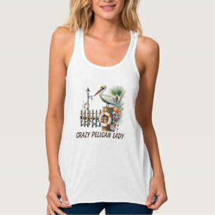 Niedliche pelikanische Strandvogelfrau Tank Top