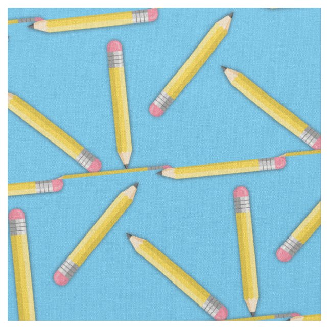 Niedliche Pencils Schule versorgt Handwerk Stoff (Nahaufnahme)