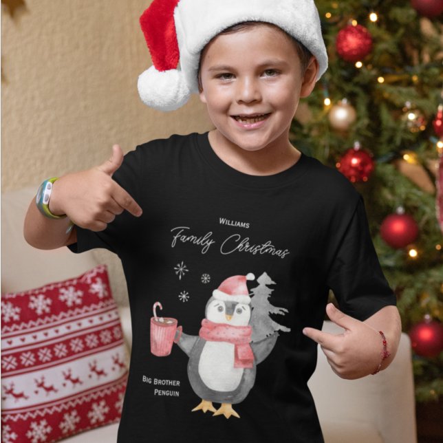 Niedliche Penguin-Familie passt Weihnachtsbruder T-Shirt (Von Creator hochgeladen)