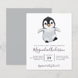 Niedliche Penguin Kinderdusche Einladung