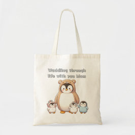 Niedliche Penguin Mama Tote Tasche