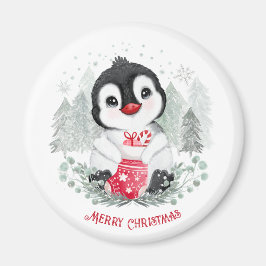 Niedliche Penguin Personalisierte Weihnachtsmagnet Magnet