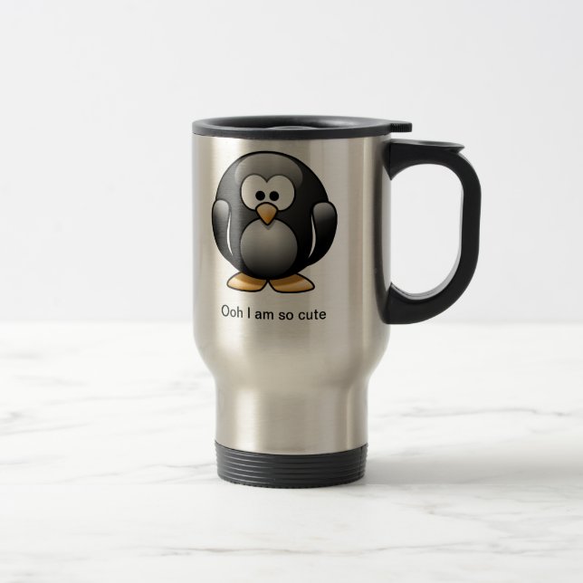 Niedliche Penguin-Reise-Tasse Reisebecher (Rechts)