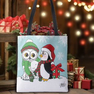 Niedliche Penguin Snowy Owl Freundschaft Tasche