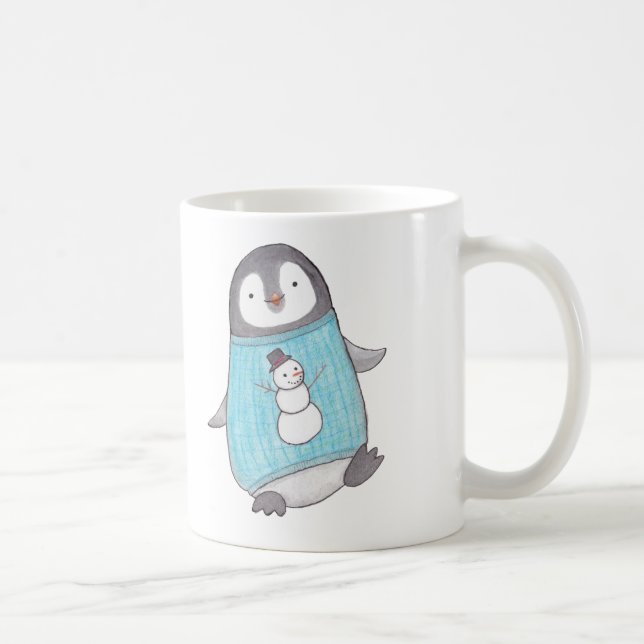 Niedliche Penguin-Tasselustige glückliche Kaffeetasse (Rechts)